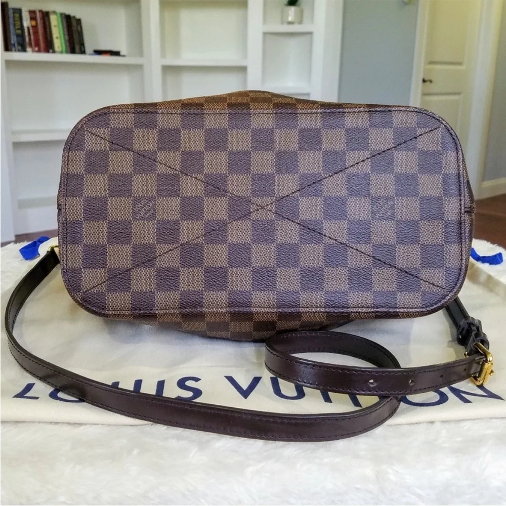 💕Authentic LV Siena MM Satchel Damien Ebene💕